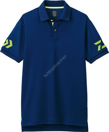 DAIWA Short Sleeve Polo Shirt DE-7906 M Navy and Sulfur Spring