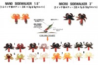 MUSTAD Nano SideWalker 1.5" Land Battle Type (2pcs+3.0g&5.0g Weight) #01 Black Red