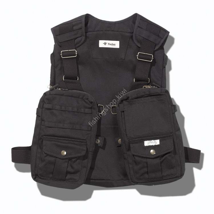 TIEMCO Foxfire Vertical Tackle Vest (Black) Free Size
