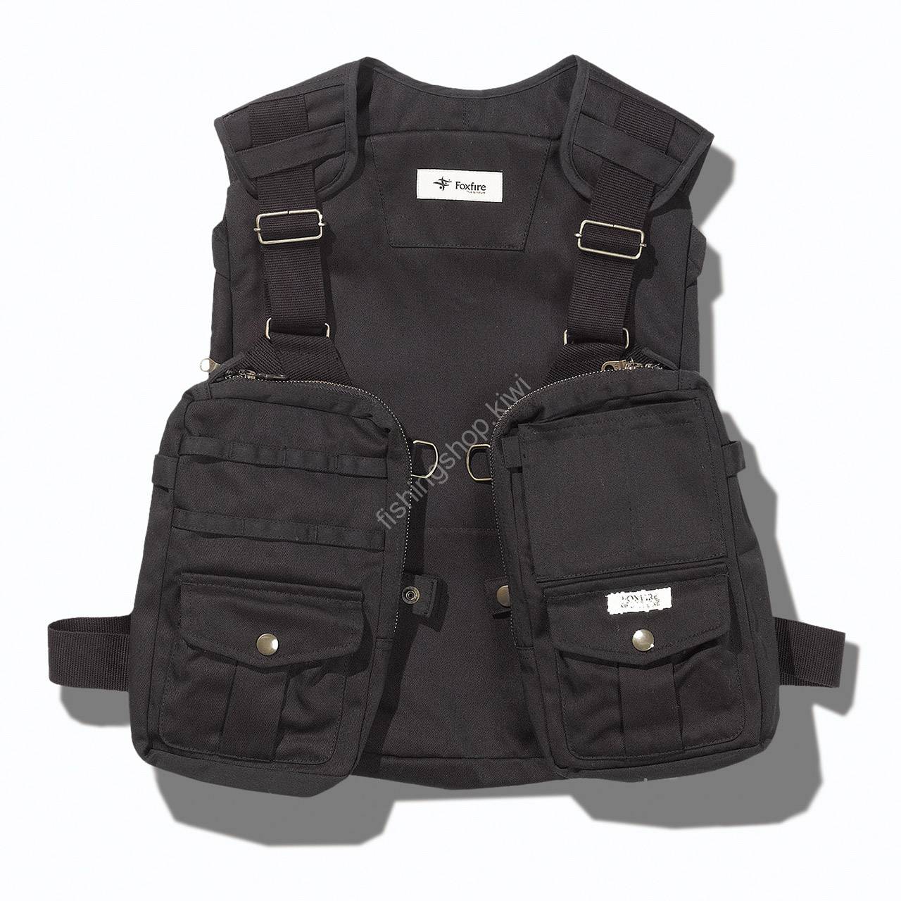 TIEMCO Foxfire Vertical Tackle Vest (Black) Free Size Wear buy at