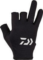 DAIWA DG-6424 Water-Absorbing Quick-Drying Gloves 3 Pieces Cut (Black) XS