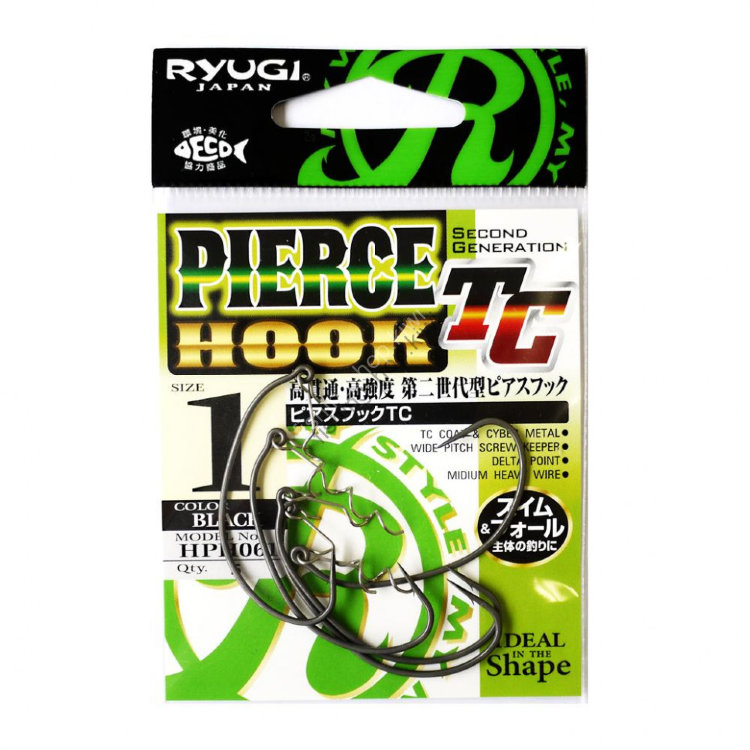 RYUGI Pierce Hook TC HPH061 [Black] #1 (5pcs)