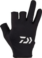 DAIWA DG-6424 Water-Absorbing Quick-Drying Gloves 3 Pieces Cut (Black) S