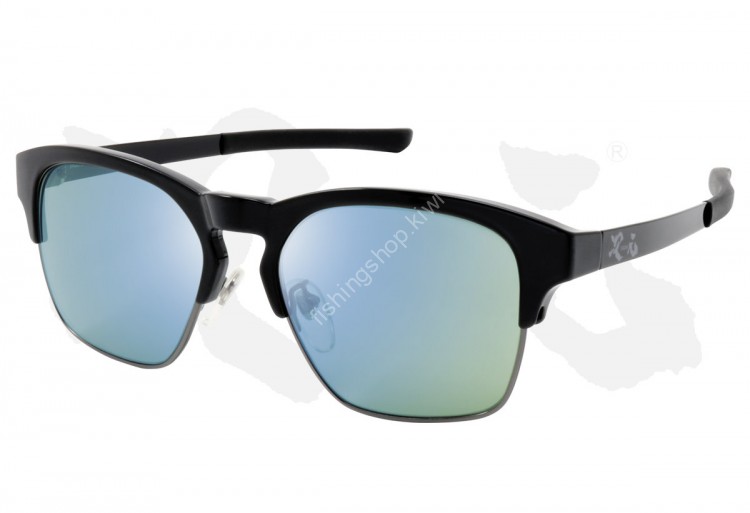 DEPS JIGEN Dimension Retros Square Gloss Black / TVS Blue Mirror