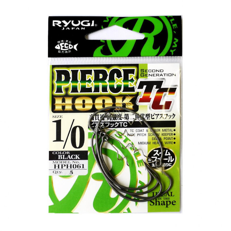 RYUGI Pierce Hook TC HPH061 [Black] #1/0 (5pcs)