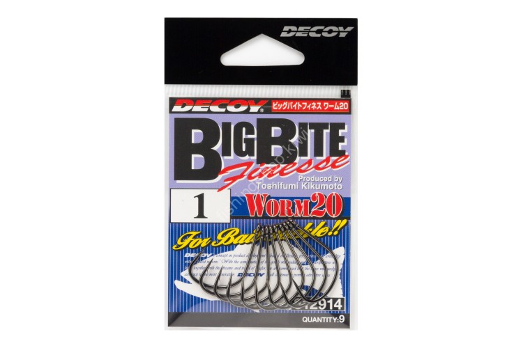 DECOY BigBite Finesse Worm20 [NS Black] #3/0 (7pcs)