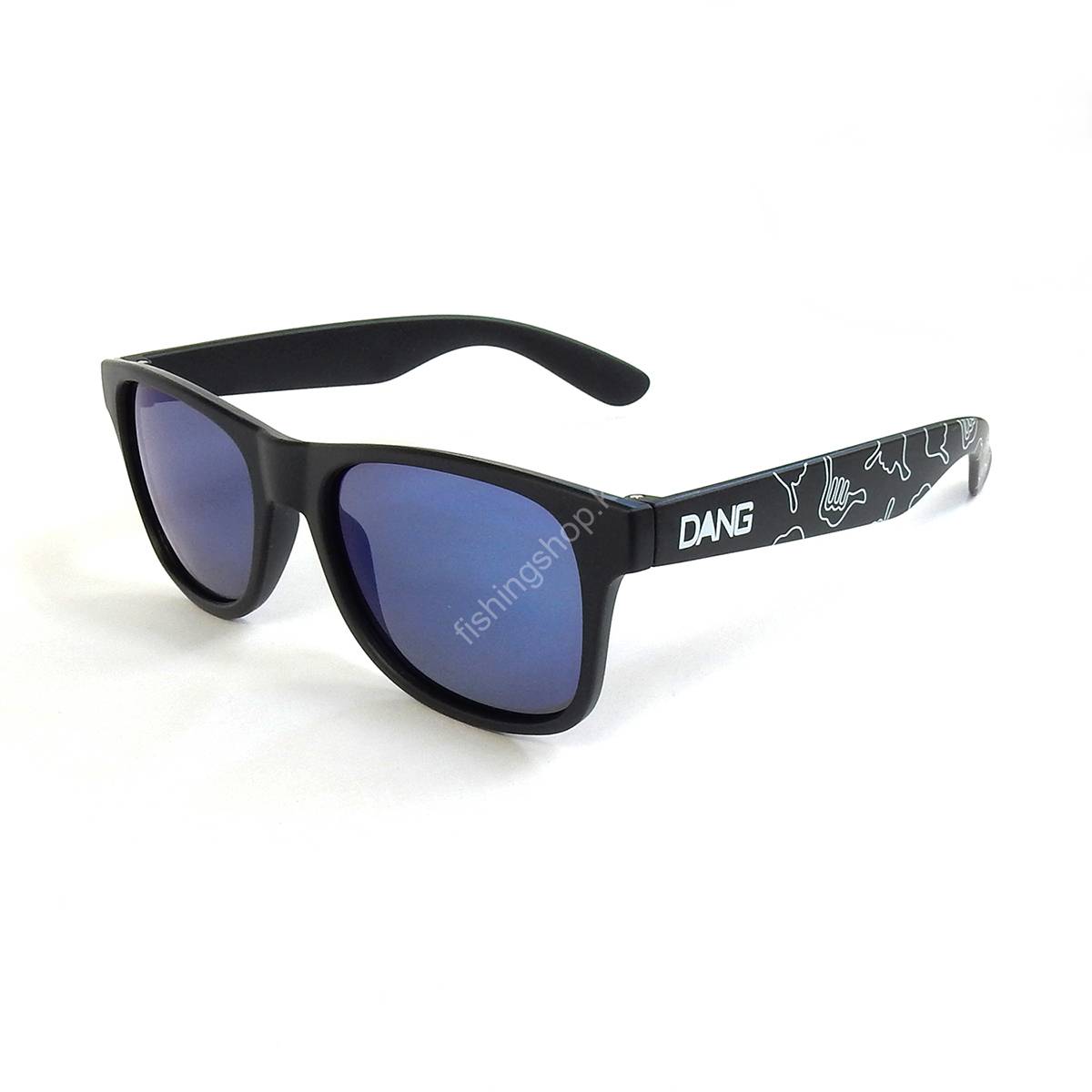 DANG SHADES Loco Black Matte X Blue Mirror Polarized With Hang Loose Wear buy at Fishingshop.kiwi