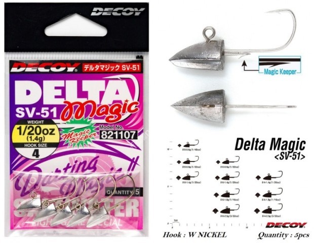 DECOY Delta Magic SV-51 [W Nickel] 0.6g #8 (5pcs)