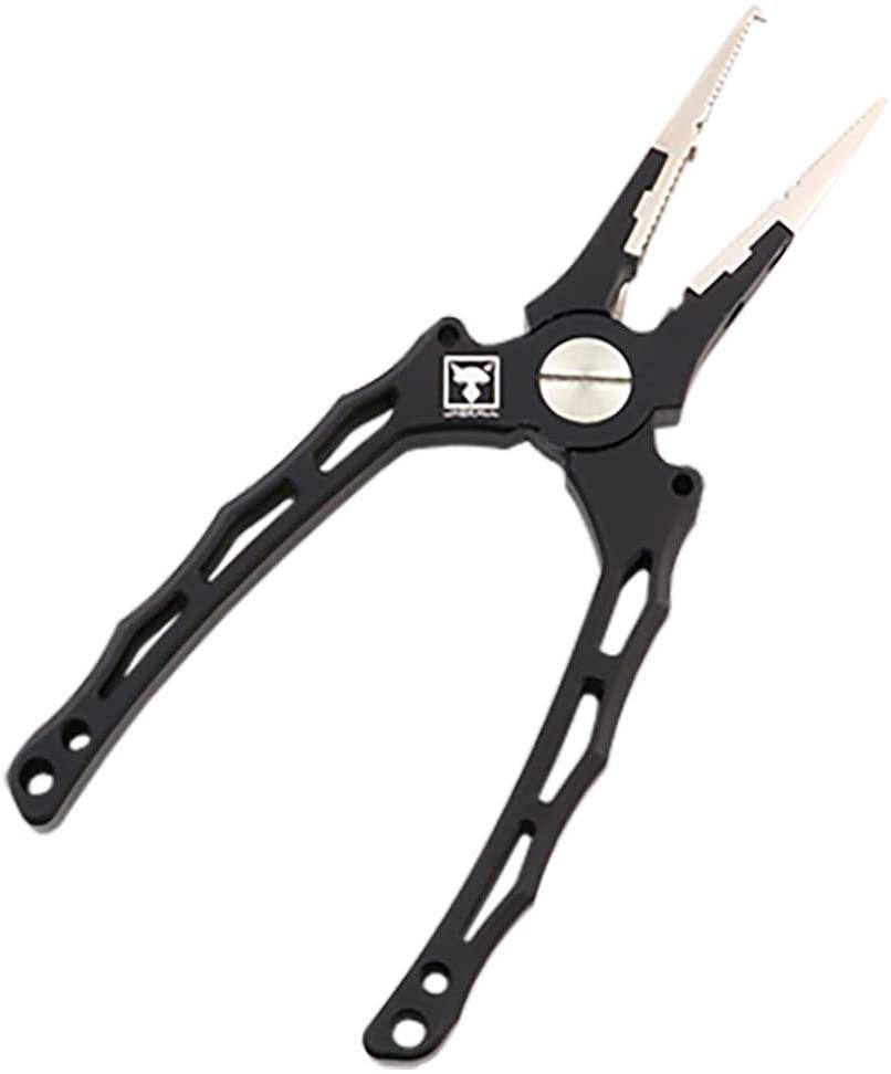 Fish Mouth Clamp Fishing Lure Plier with Strap Aluminum Alloy