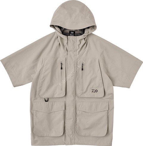 DAIWA DR-2724J Stream Short Sleeve Rain Jacket (Fog Gray)) XL
