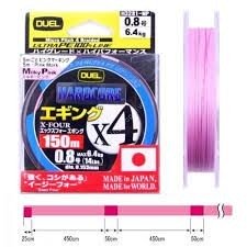 DUEL Hardcore X4 Eging [Milky Pink] 150m #0.8 (14lb)