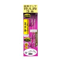 GAMAKATSU Sakura Phantom Movable Tai Tenya Replacement Hook 3 pieces Rose [Nano Smooth Coat] M (2pcs)