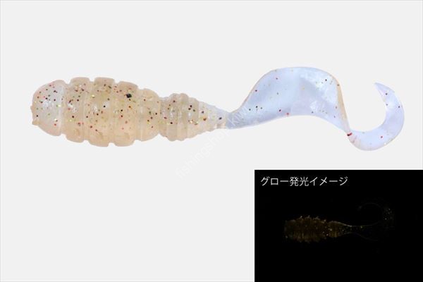 JACKALL Good Meal Grub 1.5 in Glow Crush Clear Ochiami
