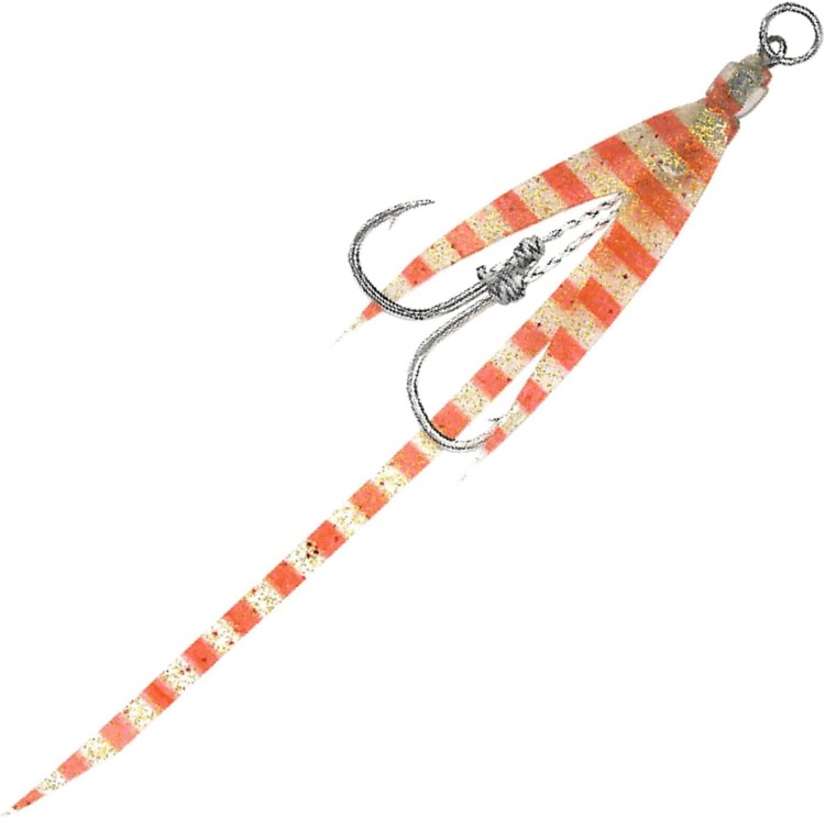 HAYABUSA Assist Hook Necktie Tune Fish Tail M FS580 [Red and Golden Zebra] #3 #3 (2pcs)