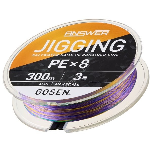 GOSEN Answer Jigging PEx8 [10m x 5color] 300m #6 (75lb)