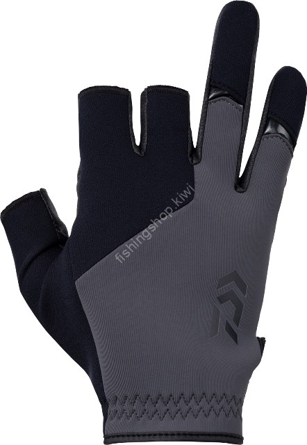 DAIWA DG-6223W Cold Protection Light Grip Gloves 3 Pieces Cut (Gunmetal) XL
