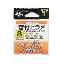 GAMAKATSU Hirame Ring Eye Hineri [White] #8 (10pcs)