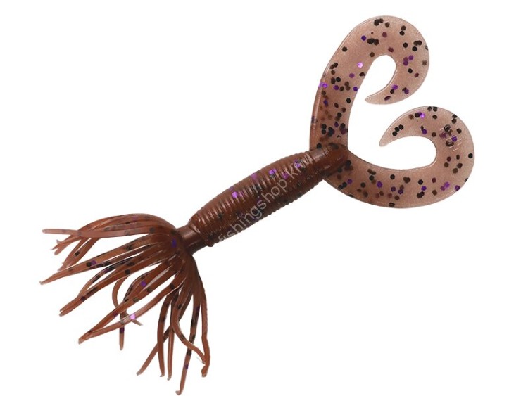 SMITH YB Flag Grab Double Tail 2.5'' 3.5g #221-221 Cinnamon Black & Purple Flake (10pcs)