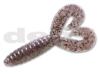 DEPS DeathAdder Grub Twin-Tail 4.5'' #58 Clear Rose Pepper