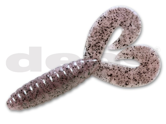 DEPS DeathAdder Grub Twin-Tail 4.5'' #58 Clear Rose Pepper