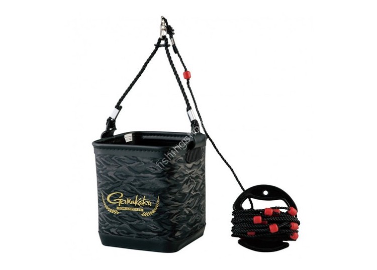 GAMAKATSU Water Bucket with Rope S GM2517 #Black GAMAKATSU Water Bucket with Rope S GM2517 #Black
