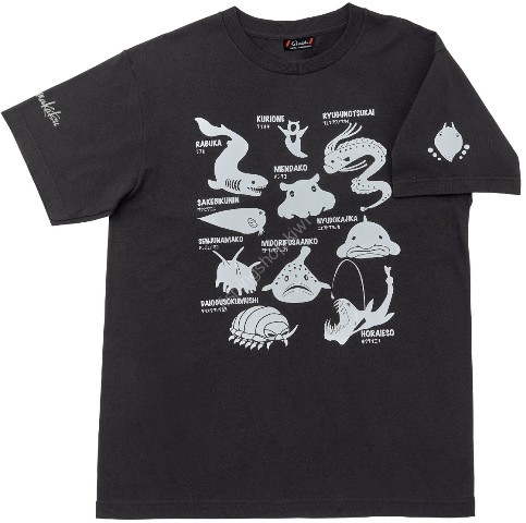 GAMAKATSU GM3678 T-Shirt Deep Sea Creatures (Smoke Black) S