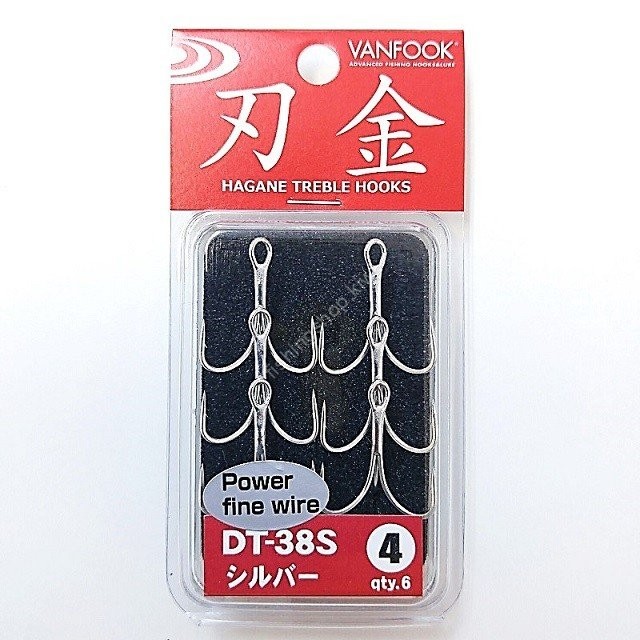 VANFOOK Strong Fine Treble Hook DT-38S [Silver] #4 (6pcs)