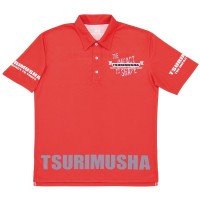 TSURI MUSHA I01405 Dry Ajust Flag Polo Shirt 3L Red