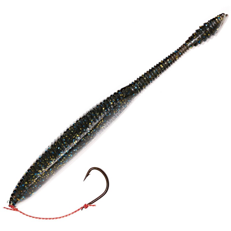 SASA LABO BB-5.5-2 BigBoss Iwashi Model 5.5'' with 1 Spare Worm #4 Black Gold Lame