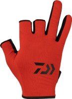 DAIWA DG-6424 Water-Absorbing Quick-Drying Gloves 3 Pieces Cut (Red) M