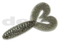 DEPS DeathAdder Grub Twin-Tail 4.5'' #66 Smoked Pepper/Silver Flake