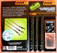 FOX Submerge Leaders With Kwik Change Kit [Weedy Green] (30lb)