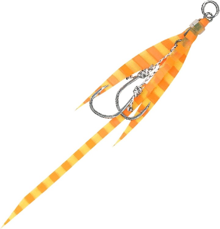 HAYABUSA Assist Hook Necktie Tune Fish Tail M FS580 [Orange Zebra] #6 #6 (2pcs)