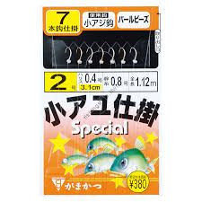 Gamakatsu Small Sweetfish (AYU) KOAJI (Small Mackerel) White Gold 7P BEADS Special 4-0.8