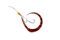 JACKALL BinBin Hook Muso Necktie Hook Set #Shima Shima Red (2 Hooks)
