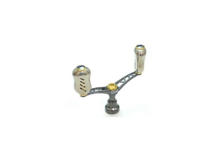 LIVRE 3731 Double Handle Wing 80 Fino Knob for Shimano S2 #Gunmetal/Gold