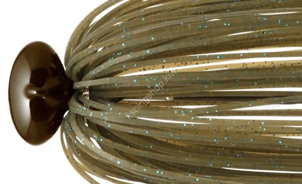 DEPS Hyper Football Jig 14g Silikon Fine Skirt 67 FS Green Pumpkin Blue Flake