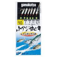 GAMAKATSU Koaji Sabiki Rainbow Sabakawa 6 Piece Rig [Gold] 8-1.5