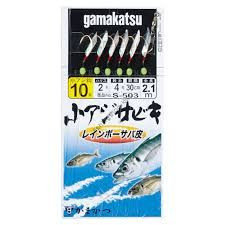 GAMAKATSU Koaji Sabiki Rainbow Sabakawa 6 Piece Rig [Gold] 8-1.5