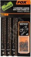 FOX Submerge Leaders With Kwik Change Kit [Gravelly Brown] (30lb)