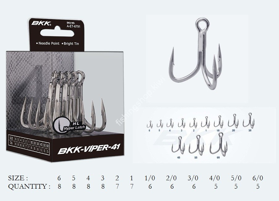 BKK Viper-41 #5/0 Bright Tin (5pcs) Hooks, Sinkers, Other buy at