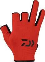 DAIWA DG-6424 Water-Absorbing Quick-Drying Gloves 3 Pieces Cut (Red) XL