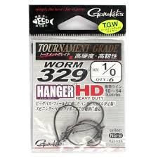 GAMAKATSU Worm 329 Hanger HD [NS Black] #1/0 (6pcs)