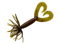 SMITH YB Flag Grab Double Tail 2.5'' 3.5g #330-330 Green Pumpkin Purple & Copper Flake (10pcs)