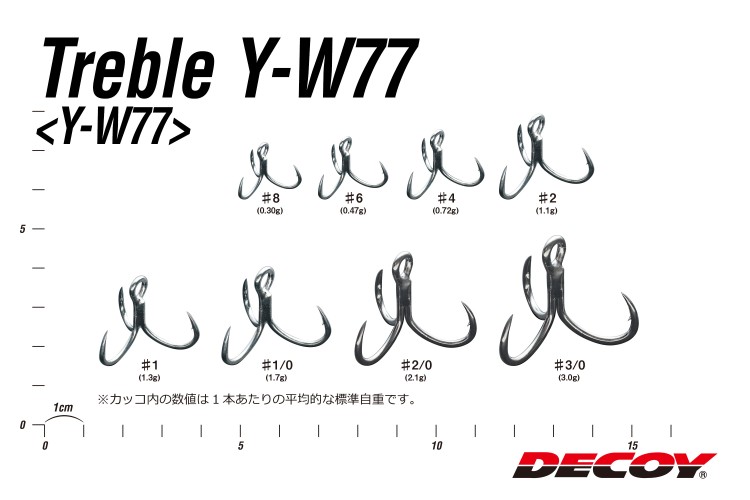 DECOY Treble Y-W77 [Tin] #8 (6pcs)