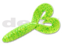 DEPS DeathAdder Grub Twin-Tail 4.5'' #102 Chart/Gold & Green Flake