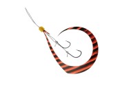JACKALL BinBin Hook Muso Necktie Hook Set #Bright Orange Zebra (2 Hooks)