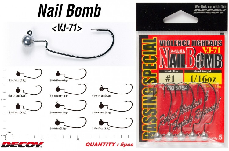 DECOY Nail Bomb VJ-71 [NS Black] 0.9g #1 (5pcs)