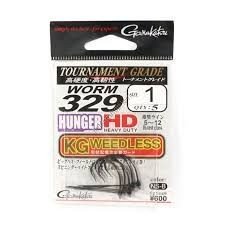 GAMAKATSU Worm 329 Hanger HD KG Weedless [NS Black] #1 (5pcs)
