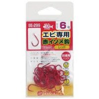 HARIMITSU Shrimp-only Red Earthworm Hook BE-299 [Red] #6 (50pcs)